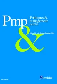Politiques & management public Volume 32, N°4, Octobre-Décembre 2015