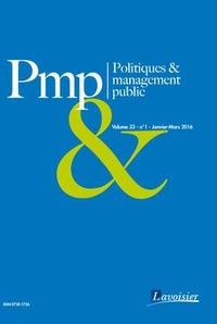  Tec&Doc - Politiques & management public Volume 33, N°1, Janvier-Mars 2016 : .