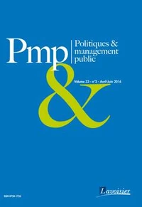 Politiques & management public Volume 33, N°2, Avril-Juin 2016