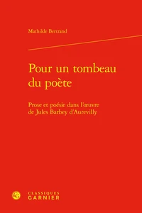 Pour un tombeau du poète