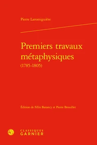 Premiers travaux métaphysiques