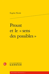 Proust et le "sens des possibles"