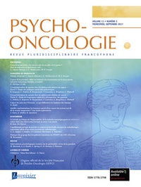 Marie-Frédérique Bacqué - Psycho-oncologie N° 3 Volume 11, septembre 2017 : .