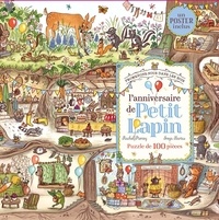 Rachel Piercey et Freya Hartas - Puzzle Promenons-nous dans les bois : L'anniversaire de Petit Lapin - 100 pièces. Avec un poster inclus.