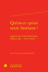 Qu'est-ce qu'un texte littéraire ?