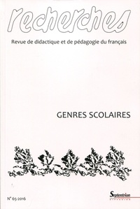 Catherine Mercier - Recherches N° 65, décembre 2016 : Genres scolaires.