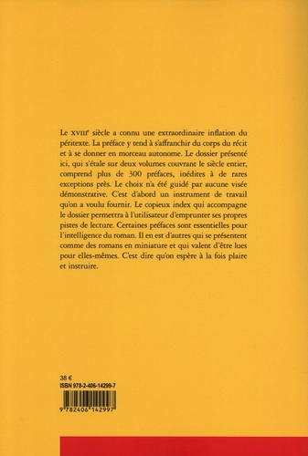 Recueil de préfaces de romans du XVIIIe siècle. Volume 1,  1700-1750