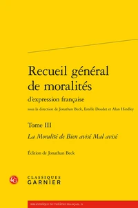 Recueil général de moralités d'expression française