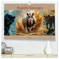 Regards Sauvages - Rencontres au coeur du monde sauvage  (Calendrier mural 2026 DIN A2 vertical) calendrier de bureau