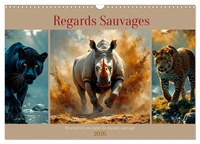 Regards Sauvages - Rencontres au coeur du monde sauvage (Calendrier mural 2026 DIN A3 vertical), CALVENDO calendrier mensuel