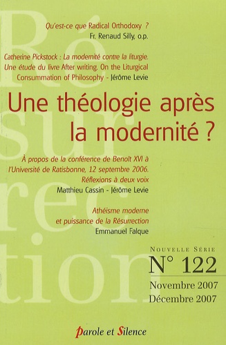 Isabelle Rak - Résurrection N° 122, Novembre-déc : Une théologie après la modernité ?.