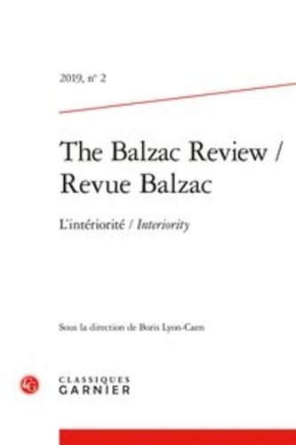 Revue Balzac N° 2/2019 L'intériorité