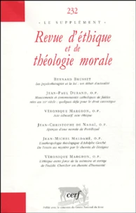 Revue d'éthique et de théologie morale N° 232 Décembre 2004