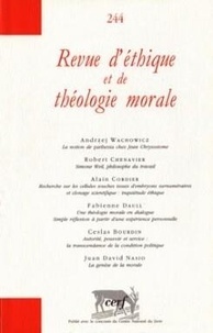 Andrzej Wachowicz et Robert Chenavier - Revue d'éthique et de théologie morale N° 244 : .