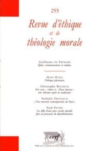 Laurent Lemoine - Revue d'éthique et de théologie morale N° 255, Septembre 2009 : .