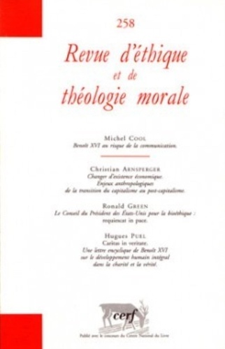 Michel Cool et Christian Arnsperger - Revue d'éthique et de théologie morale N° 258, Mars 2010 : .