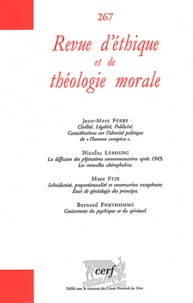 Jean-Marc Ferry et Nicolas Lebourg - Revue d'éthique et de théologie morale N° 267 : .