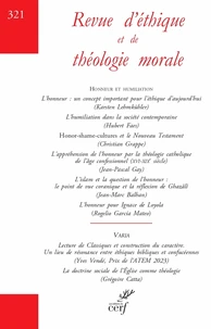 Revue d'éthique et de théologie morale N° 321
