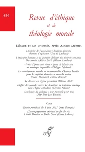 Revue d'éthique et de théologie morale N° 334