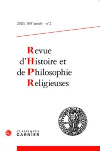 Revue d'Histoire et de Philosophie Religieuses N° 2, 2020-2