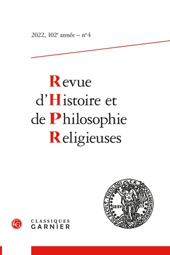 Revue d'Histoire et de Philosophie Religieuses N° 4-2022 Varia
