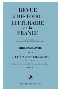  Classiques Garnier - Revue d'histoire littéraire de la France  : Bibliographie de la littérature française.