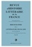 Revue d'histoire littéraire de la France  Bibliographie de la littérature française