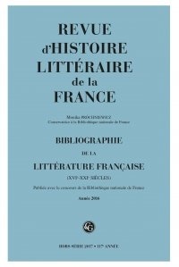  Classiques Garnier - Revue d'histoire littéraire de la France Hors série 2017 : Bibliographie de la littérature francaise - Année 2016.