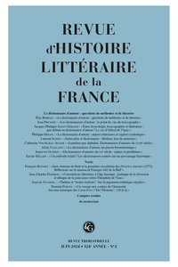  Classiques Garnier - Revue d'histoire littéraire de la France N° 2, 2024 : Varia.