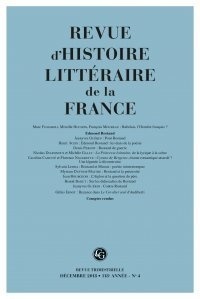  Classiques Garnier - Revue d'histoire littéraire de la France N° 4 - 2018 : .