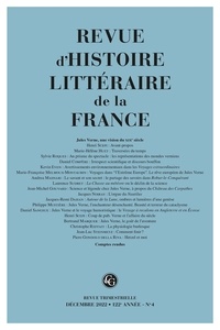 Emmanuel Bury - Revue d'histoire littéraire de la France N° 4, décembre 2022 : .