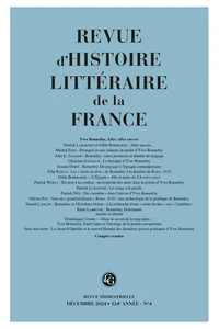 Revue d'histoire littéraire de la France N° 4