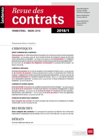 Revue des contrats N° 1/2018