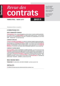 Revue des contrats N° 1, janvier 2017