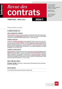 Revue des contrats N° 1, mars 2026