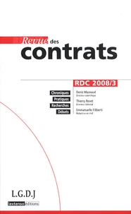 Revue des contrats N° 3, Juillet 2008