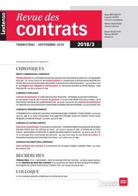  Collectif - Revue des contrats N° 3, octobre 2018 : .