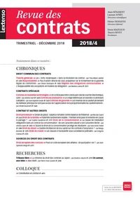 Revue des contrats N° 4, janvier 2019