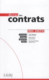 Revue des contrats N° 4, Octobre 2007