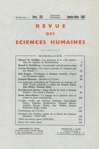  PU du Septentrion - Revue des Sciences Humaines N° 105, 1/1962 : .