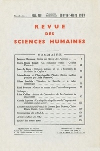  PU du Septentrion - Revue des Sciences Humaines N° 109, 1/1963 : .