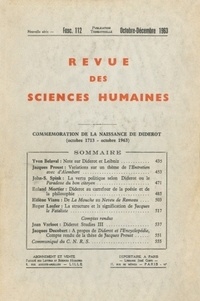 PU du Septentrion - Revue des Sciences Humaines N° 112, 10/1963 : .