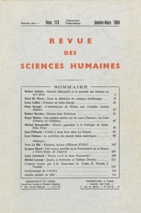  PU du Septentrion - Revue des Sciences Humaines N° 113, 1/1964 : .
