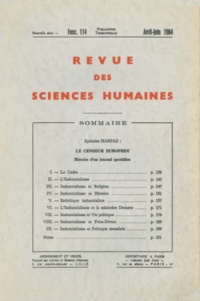  PU du Septentrion - Revue des Sciences Humaines N° 114, 4/1964 : .