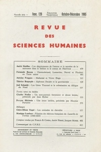  PU du Septentrion - Revue des Sciences Humaines N° 120, 10/1965 : .