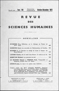  PU du Septentrion - Revue des Sciences Humaines N° 148, 10/1972 : .