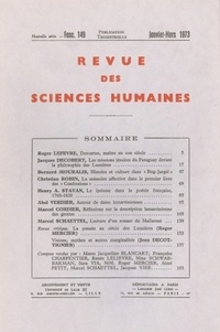  PU du Septentrion - Revue des Sciences Humaines N° 149, 1/1973 : .