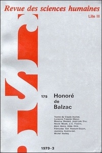 PU du Septentrion - Revue des Sciences Humaines N° 175, 7/1979 : Honoré de Balzac.