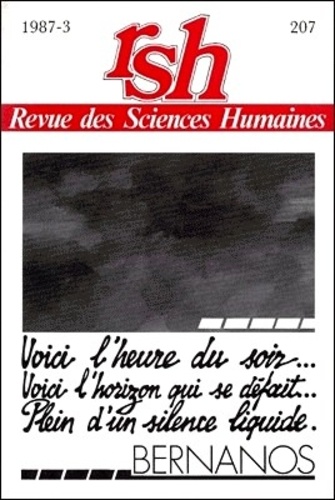 Jacques Chabot - Revue des Sciences Humaines N° 207, 3/1987 : Georges Bernanos.