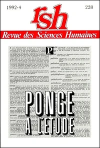 Ponge à l'étude